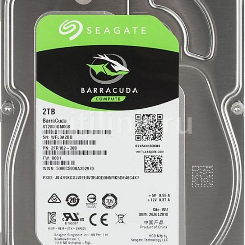 HDD 2000 GB (2 TB) SATA-III Barracuda (ST2000DM008): Жесткий диск (HDD) для видеонаблюдения