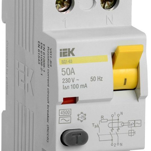 ВД1-63 2Р 50А 100мА (MDV10-2-050-100): Выключатель дифференциального тока