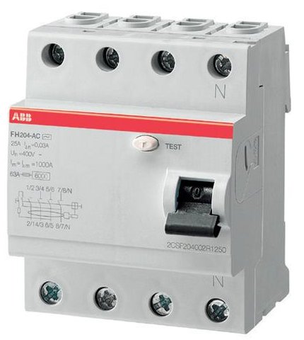 FH204 AC-25/0,03 (2CSF204004R1250): Выключатель дифференциального тока (УЗО)