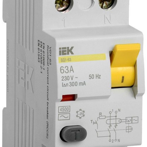 ВД1-63 2Р 63А 300мА (MDV10-2-063-300): Выключатель дифференциального тока