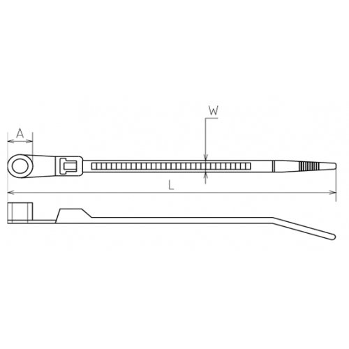 Стяжка 370х4,8 мм (белая) (уп 100 шт) с крепёжным отверстием: Кабельная стяжка нейлоновая, с крепежным отверстием под саморез