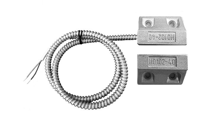 ИО 102-40 Б2М (4), высокотемпературный: Извещатель охранный точечный магнитоконтактный высокотемпературный, кабель в металлорукаве