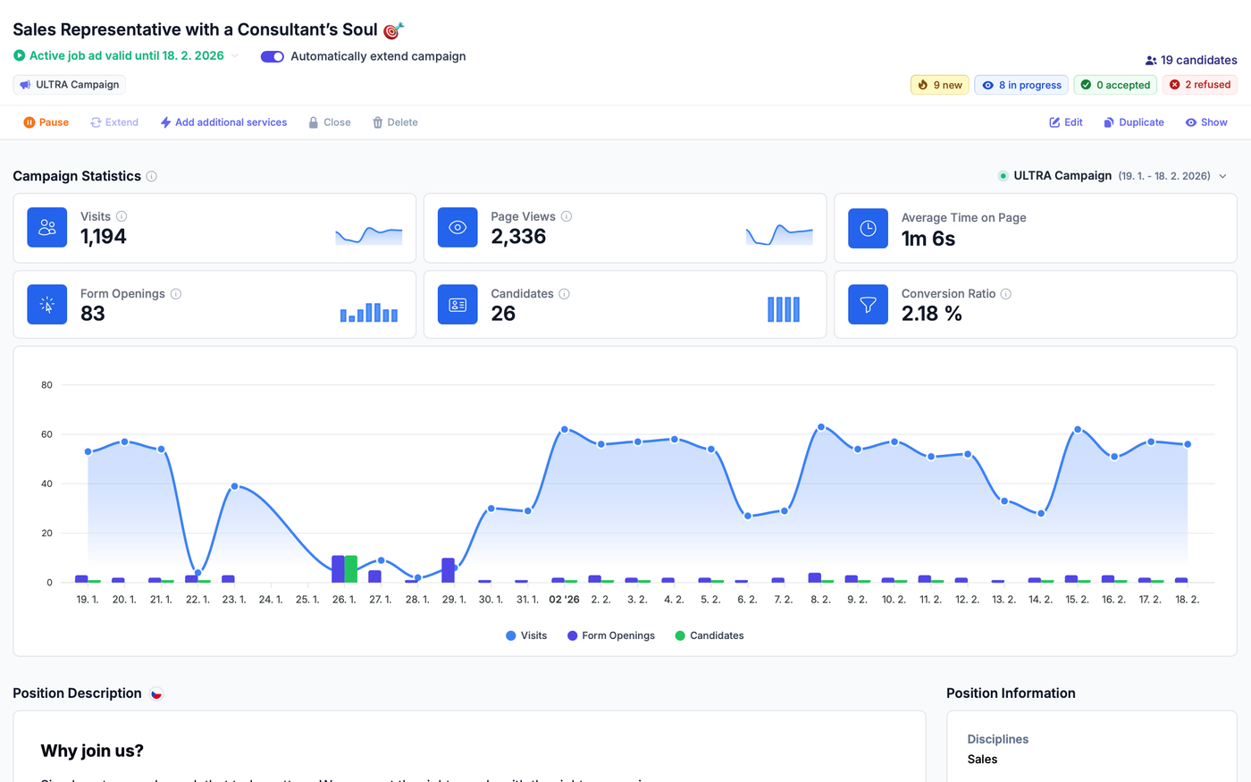 Receive applications