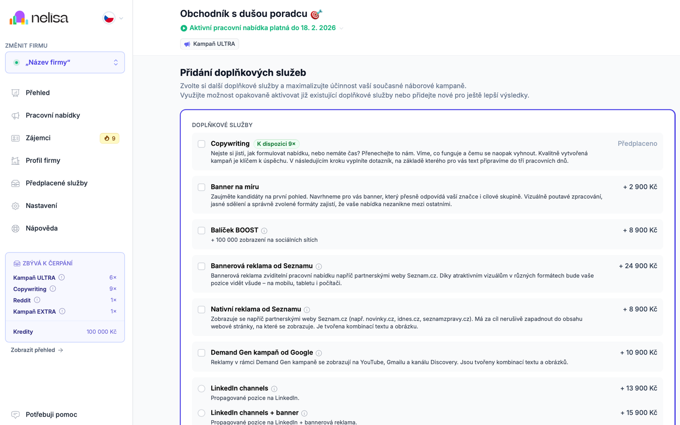 Vytvorenie náborovej kampane