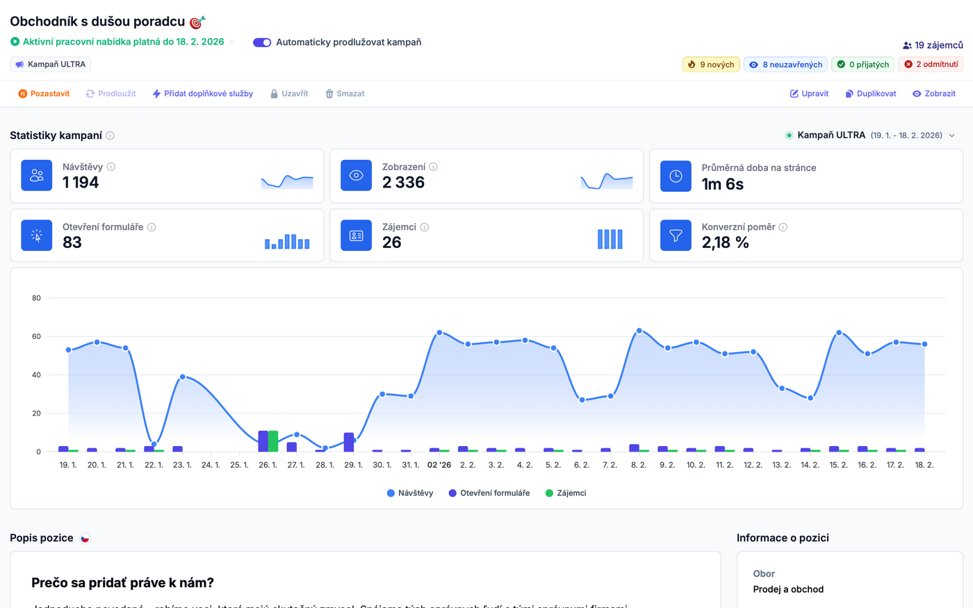 Zbieranie reakcií od uchádzačov