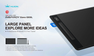 Huion представляет графический планшет Inspiroy Giano G930L с поддержкой Bluetooth