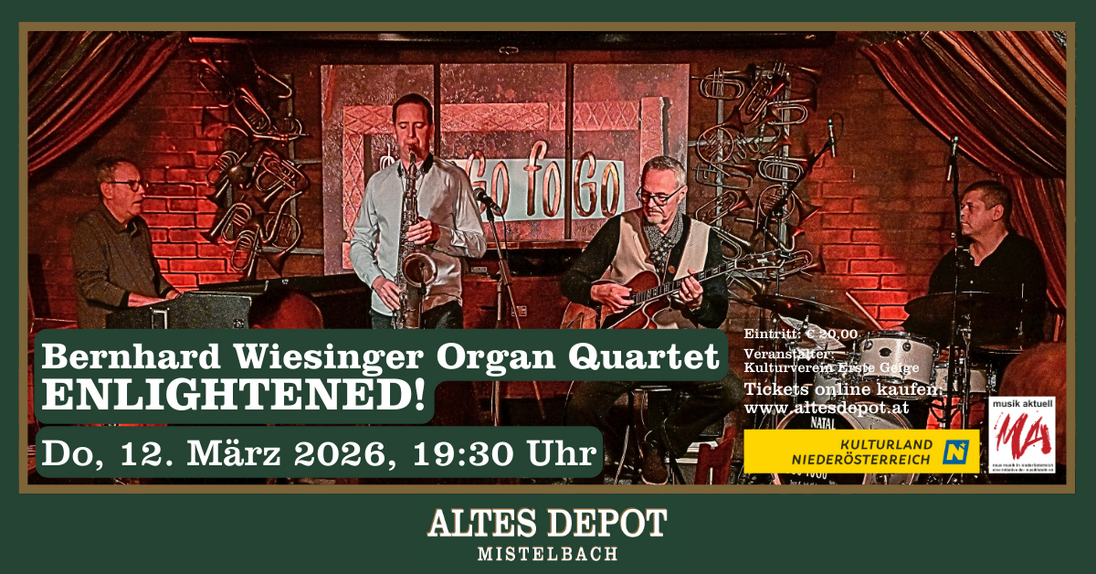 Event image for Bernhard Wiesinger Organ Quartet: ENLIGHTENED!