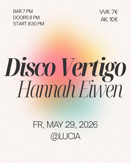 Event image for Disco Vertigo x Hannah Eiwen