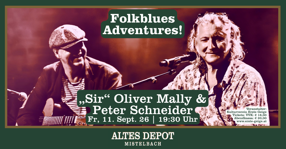 Event image for Folkblues Adventures! „Sir“ Oliver Mally & Peter Schneider