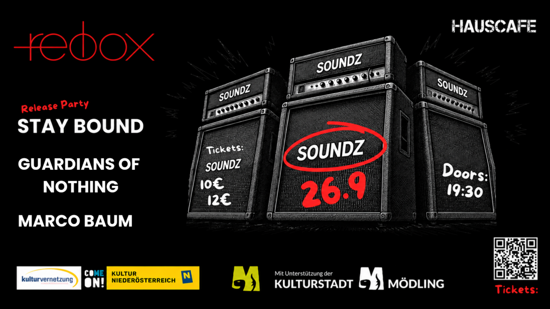 Event image for REDBOX SOUNDZ (STAY BOUND, GUARDIANS OF NOTHING, MARCO BAUM)