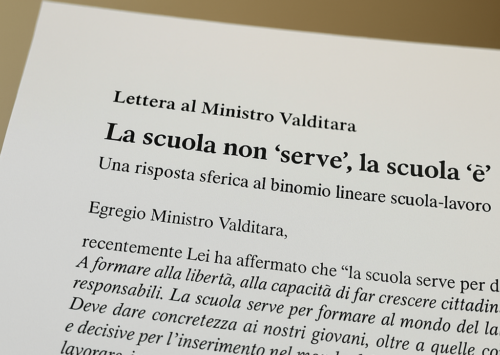 La scuola non ‘serve’, la scuola ‘è’