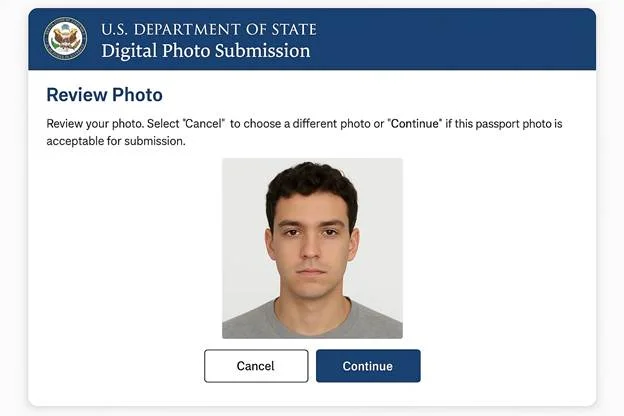U.S. Department of State's digital photo submission portal
