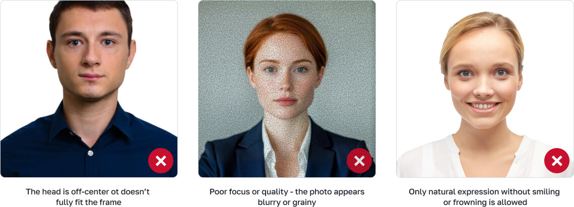 Unacceptable China Passport Photo Examples
