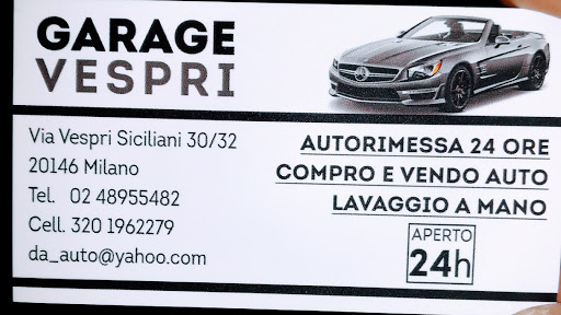 Garage Vespri, Autolavaggio a mano (lunedi-sabato 8:30-18:00), Autorimessa(H24), Compro Vendo Auto Usate