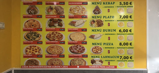 Evin kebab and pizza