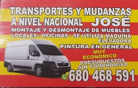 Mudanzas y transportes urgentes Barcelona José