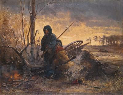 ŻOłNIERZE PRZY OGNISKU