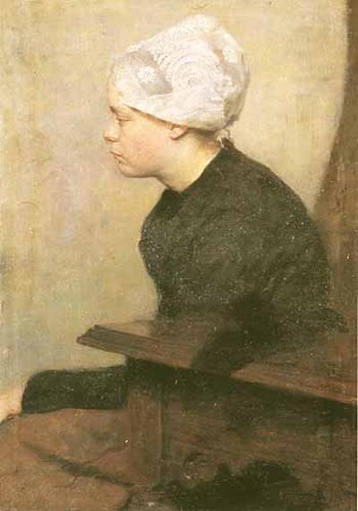 DZIEWCZYNA W CZEPKU - ZAMYśLONA