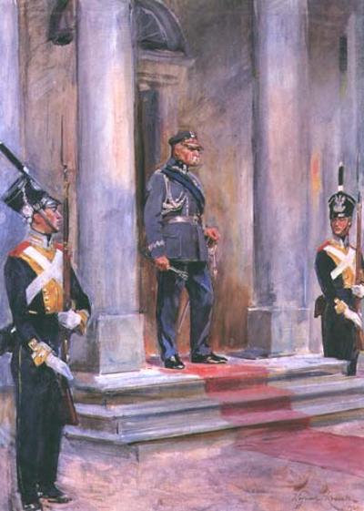 MARSZAłEK JóZEF PIłSUDSKI PRZED BELWEDEREM