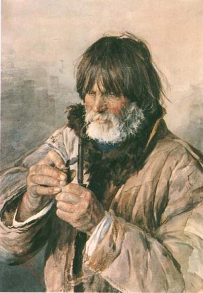 PORTRET MężCZYZNY Z FAJKą