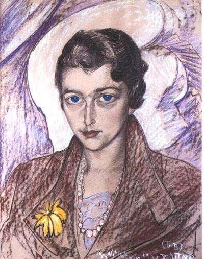 PORTRET KOBIETY Z KWIATEM PRZY SUKNI