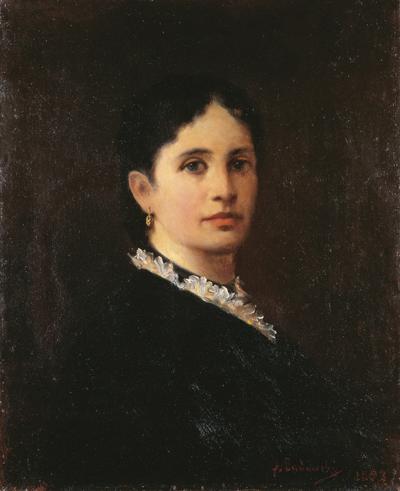 PORTRET DAMY W CZARNEJ SUKNI