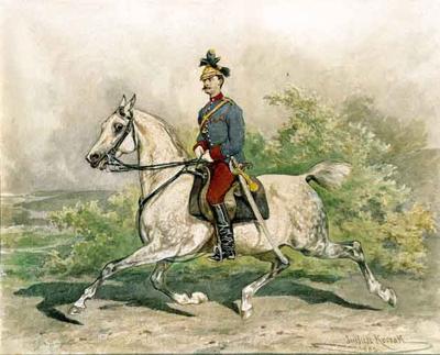 KONNY PORTRET OFICERA UłANóW AUSTRIACKICH
