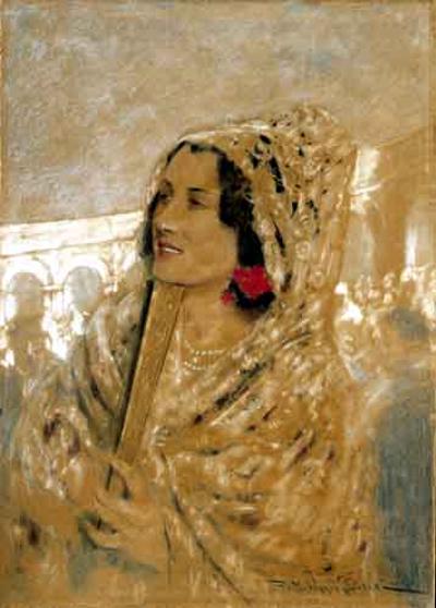 PORTRET DAMY Z WACHLARZEM
