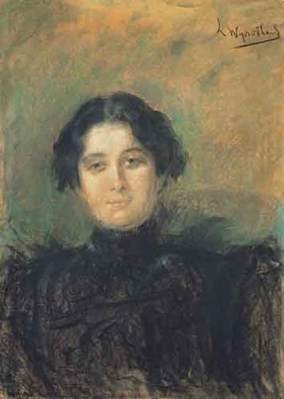 PORTRET PANI W CZARNEJ SUKNI, OK. 1900