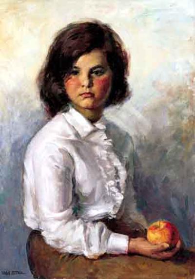 PORTRET DZIEWCZYNKI Z JABłKIEM