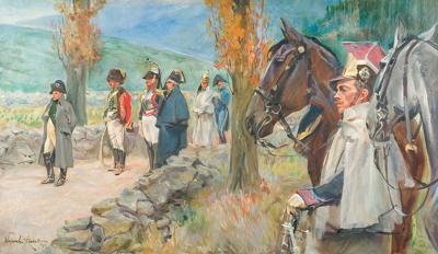 PRZED SZARŻĄ W WĄWOZIE SOMOSIERRY, 1932