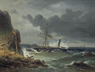SZTORM U SKALISTYCH BRZEGÓW, OK. 1860