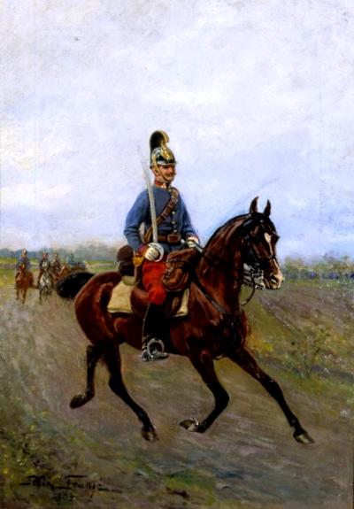 OFICER DRAGONóW AUSTRIACKICH NA KONIU