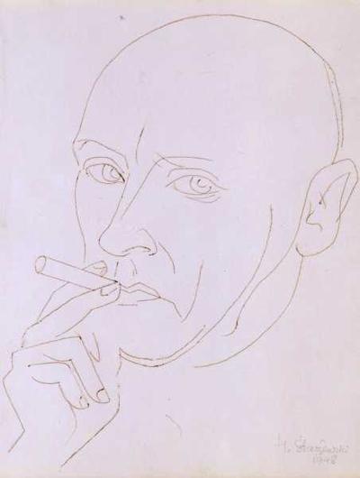 AUTOPORTRET Z PAPIEROSEM, 1948