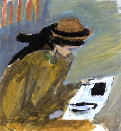 CZYTAJĄCA, 1955