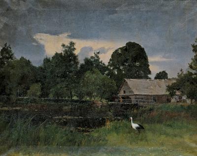 PEJZAż Z BOCIANEM, 1905