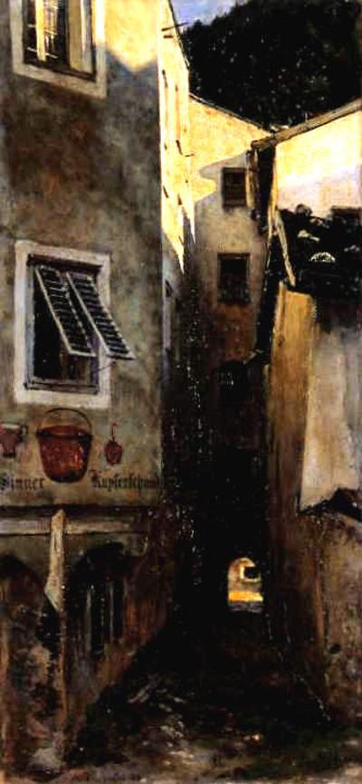 ULICZKA MIASTECZKA W TYROLU, 1889