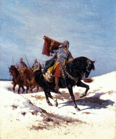 PANCERNI W POCHODZIE, OK. 1880