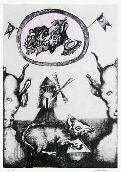 ILUSTRACJA DO "FOLWARKU ZWIERZęCEGO" G. ORWELLA