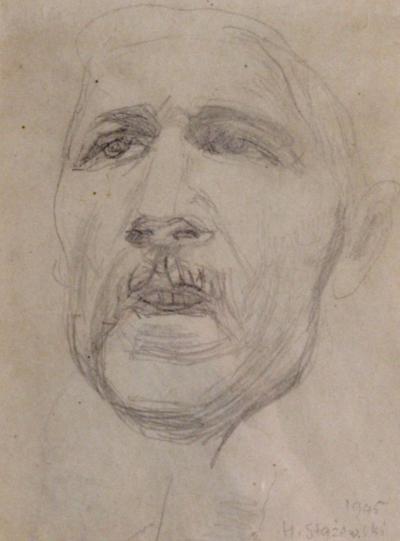 PORTRET MężCZYZNY Z WąSAMI, 1945