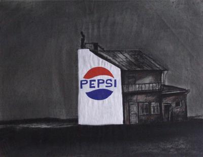 PEJZAż Z REKLAMą PEPSI, LATA 90
