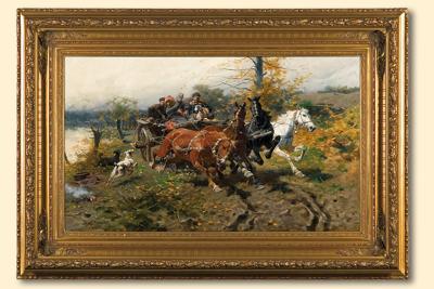 ROZPĘDZONY ZAPRZĘG, OK. 1900
