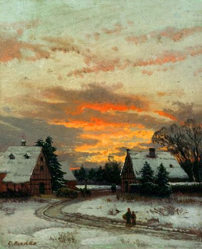 KRAJOBRAZ ZIMOWY Z ZACHODZąCYM SłOńCEM, 1929