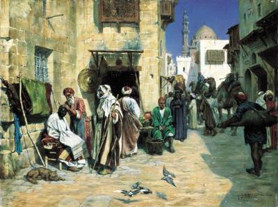SCENA ULICZNA W TUNISIE, 1886