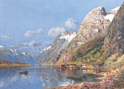 PEJZAż ZNAD NORWESKICH FIORDóW, OK. 1900