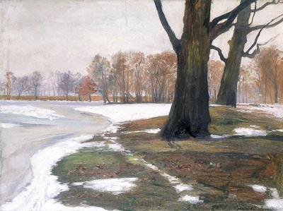 KRAJOBRAZ ZIMOWY Z ROGALINA, PRZED 1908