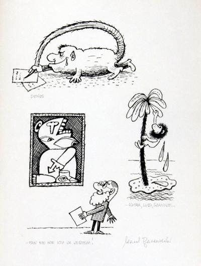 TRZY RYSUNKI SATYRYCZNE, OK. 1961
