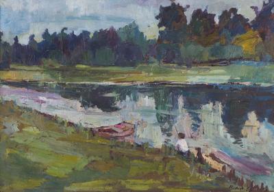PEJZAŻ Z RZEKĄ, 1958