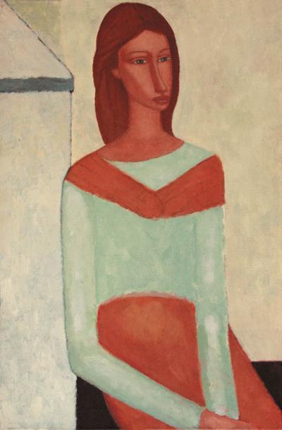 KOBIETA W SELEDYNOWEJ BLUZCE, 1989