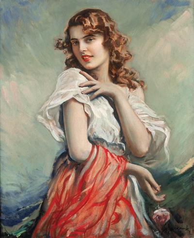 DZIEWCZYNA Z Różą, OK. 1930